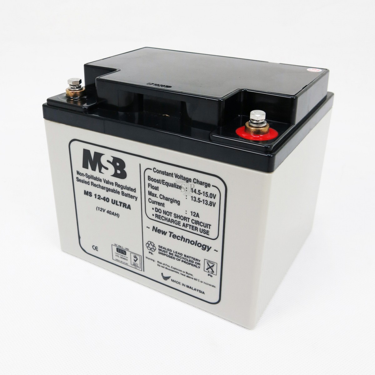 MSB MS12-40 Ultra 12V 40AH Non-Spillable Valve Regulated Sealed ...