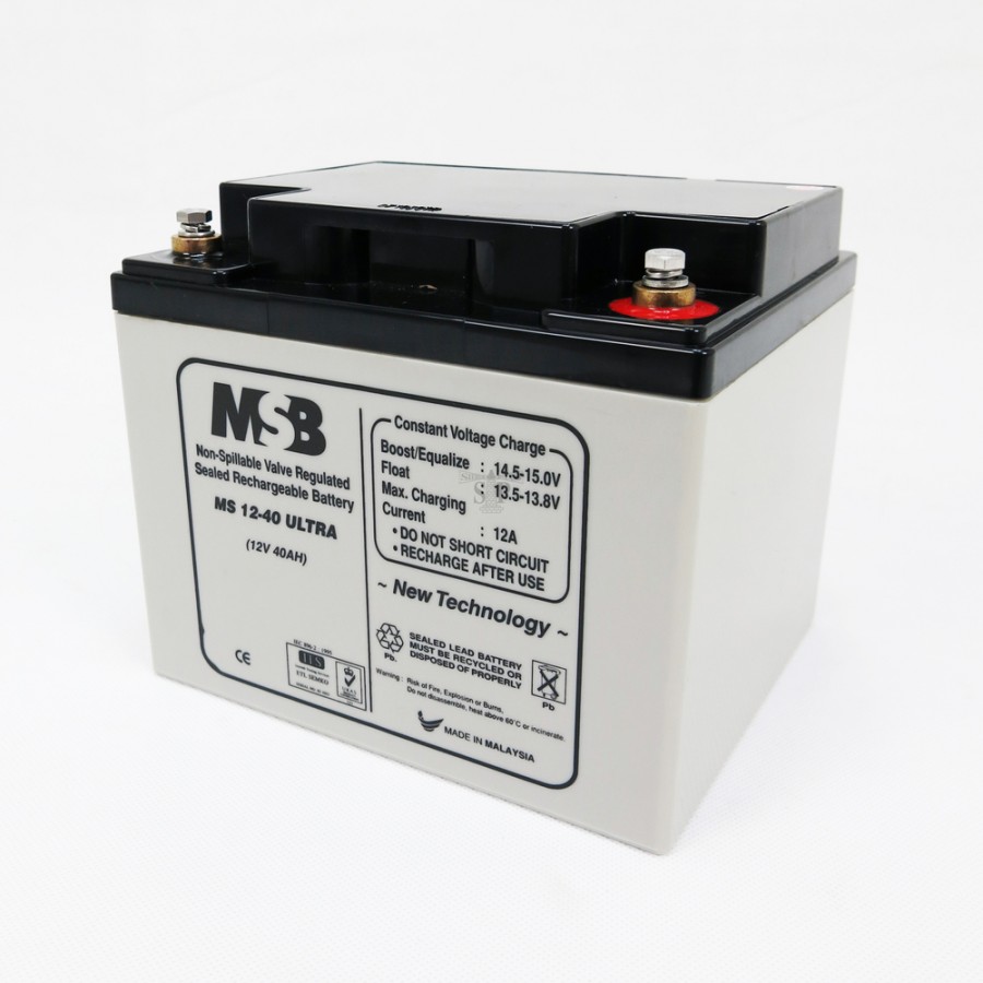 MSB MS1240 Ultra 12V 40AH NonSpillable Valve Regulated Sealed
