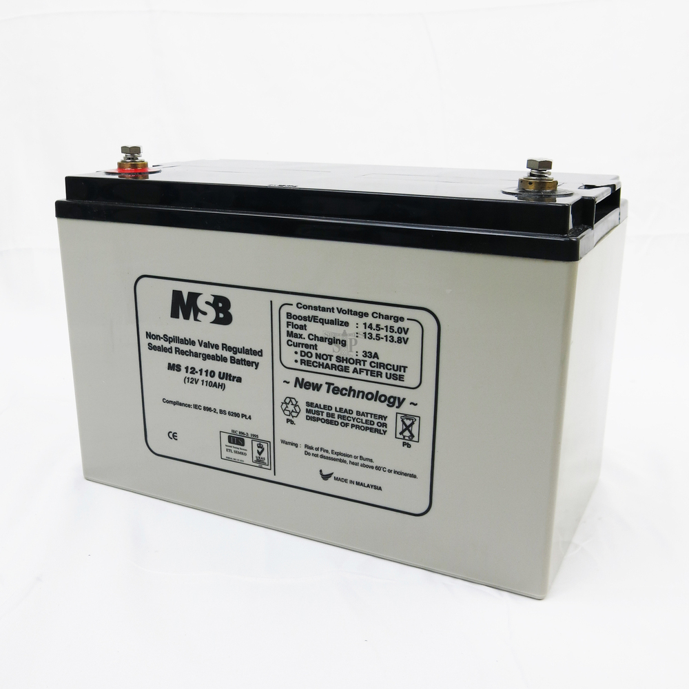 MSB MS12-110 Ultra 12V 110AH Non-Spillable Valve Regulated Sealed ...